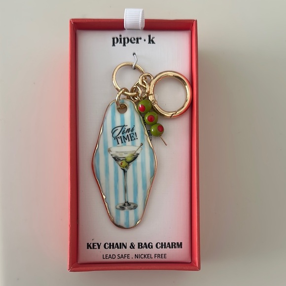 Piper K Accessories - Piper K Tini Time Blue Key Chain & Bag Charm